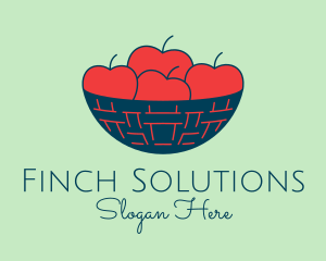 Apple Fruit Bowl Basket logo design