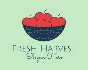 Produce - Apple Fruit Bowl Basket logo design