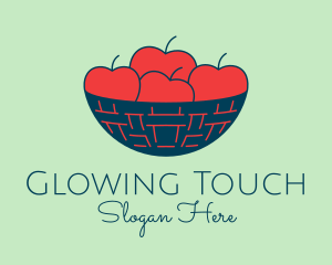 Apple Fruit Bowl Basket logo design