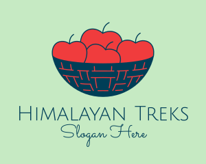 Apple Fruit Bowl Basket logo design