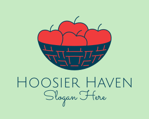 Apple Fruit Bowl Basket logo design