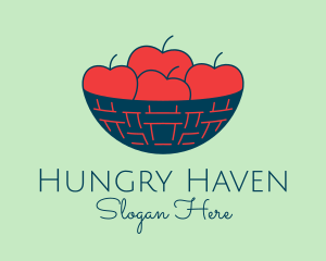 Apple Fruit Bowl Basket logo design