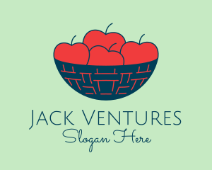 Apple Fruit Bowl Basket logo design