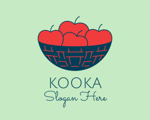 Apple Fruit Bowl Basket logo design