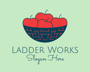 Apple Fruit Bowl Basket logo design