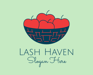 Apple Fruit Bowl Basket logo design