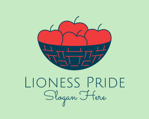 Apple Fruit Bowl Basket logo design