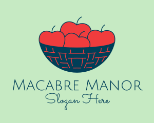 Apple Fruit Bowl Basket logo design