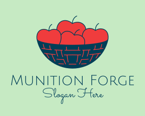 Apple Fruit Bowl Basket logo design