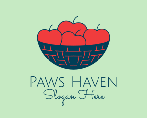 Apple Fruit Bowl Basket logo design