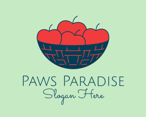 Apple Fruit Bowl Basket logo design