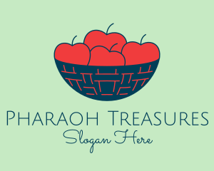 Apple Fruit Bowl Basket logo design