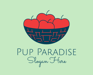 Apple Fruit Bowl Basket logo design