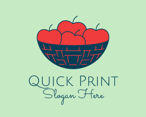 Apple Fruit Bowl Basket logo design