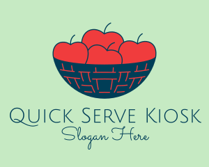 Apple Fruit Bowl Basket logo design