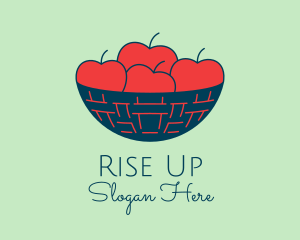 Apple Fruit Bowl Basket logo design