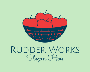 Apple Fruit Bowl Basket logo design