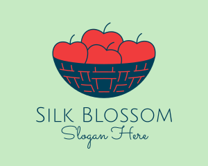 Apple Fruit Bowl Basket logo design