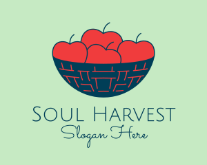 Apple Fruit Bowl Basket logo design