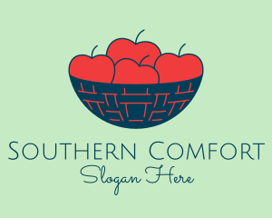 Apple Fruit Bowl Basket logo design