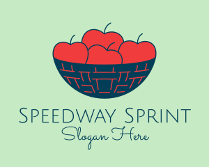 Apple Fruit Bowl Basket logo design