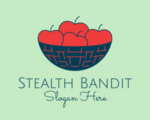 Apple Fruit Bowl Basket logo design