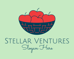 Apple Fruit Bowl Basket logo design