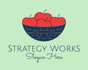 Apple Fruit Bowl Basket logo design