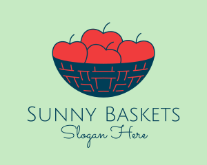 Apple Fruit Bowl Basket logo design