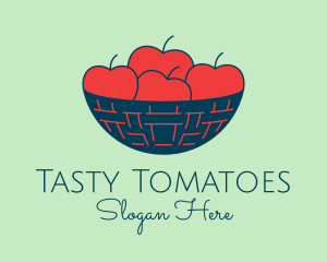 Apple Fruit Bowl Basket logo design