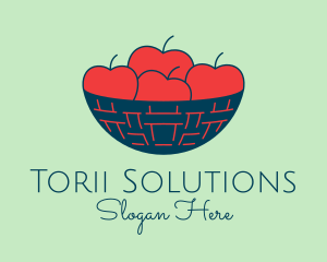 Apple Fruit Bowl Basket logo design