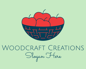 Apple Fruit Bowl Basket logo design