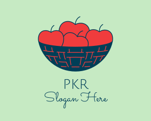 Apple Fruit Bowl Basket logo design