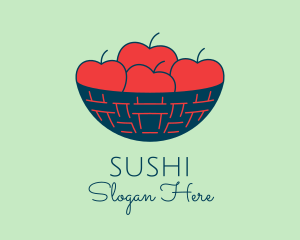 Apple Fruit Bowl Basket logo design