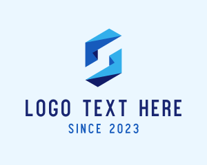 Negative Space - Modern Geometric Letter S logo design