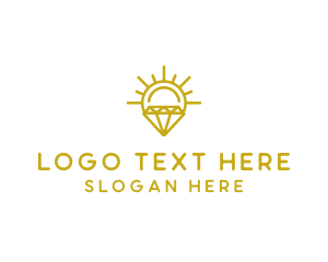 Gold Diamond - Luxury Sun Diamond logo design
