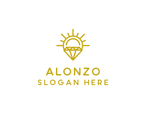 Luxury Sun Diamond logo design