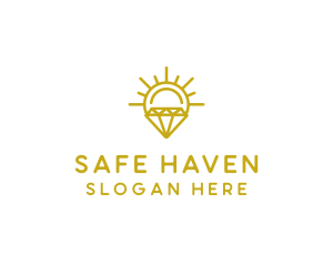 Luxury Sun Diamond logo design