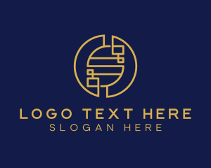 Digital - Gold Cryptocurrency Letter S logo design