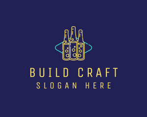 Neon Beer Bar Sign logo design