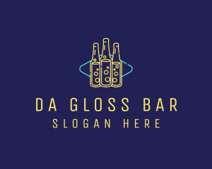 Neon Beer Bar Sign logo design