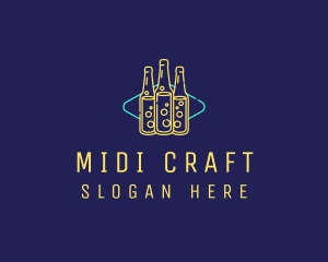 Neon Beer Bar Sign logo design