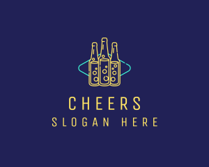 Neon Beer Bar Sign logo design