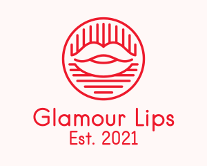 Red Lipstick Beauty logo design