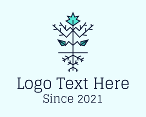 Season - Leaf Winter Branches logo design