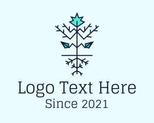 Frozen - Leaf Winter Branches logo design