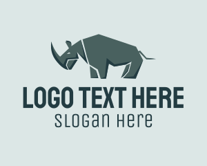 Safari - Wild Grey Rhinoceros logo design
