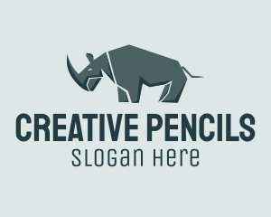 Wild Grey Rhinoceros  logo design