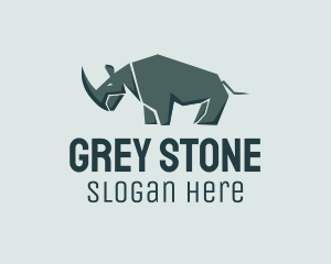 Grey - Wild Grey Rhinoceros logo design