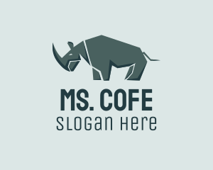 Wild Grey Rhinoceros  logo design